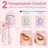 Eyelash Curler Portable Electric Heated Comb Eye Lash Long Lasting Eyelashes Curls Thermal Eyelash Curler Makeup Tools Heated Eyelash Curlers; Recharg