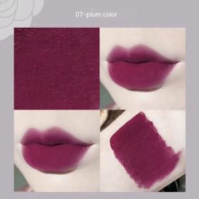 Matte Finish Long Lasting No Stain On Cup Discoloration Resistant Lipstick Lip Liner (Option: 07 Plum)