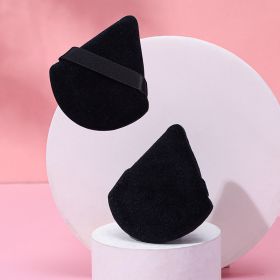 Puff Suede Dry Powder Puff Fan Loose Powder Puff Makeup Sponge (Option: Opp8-Black)